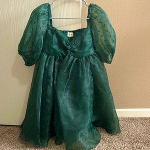 Green Puff Sleeve Dress